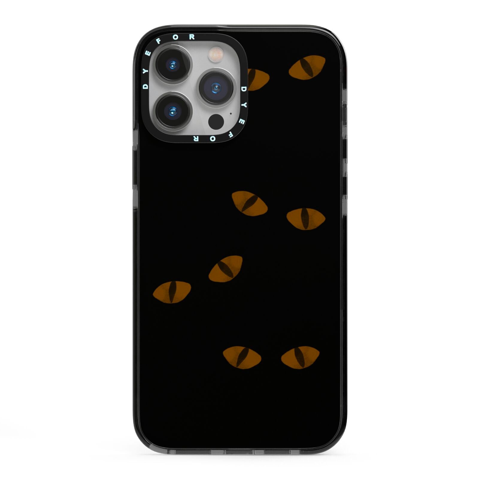 Darkness Eyes iPhone 13 Pro Max Black Impact Case on Silver phone