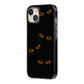 Darkness Eyes iPhone 14 Black Impact Case Side Angle on Silver phone