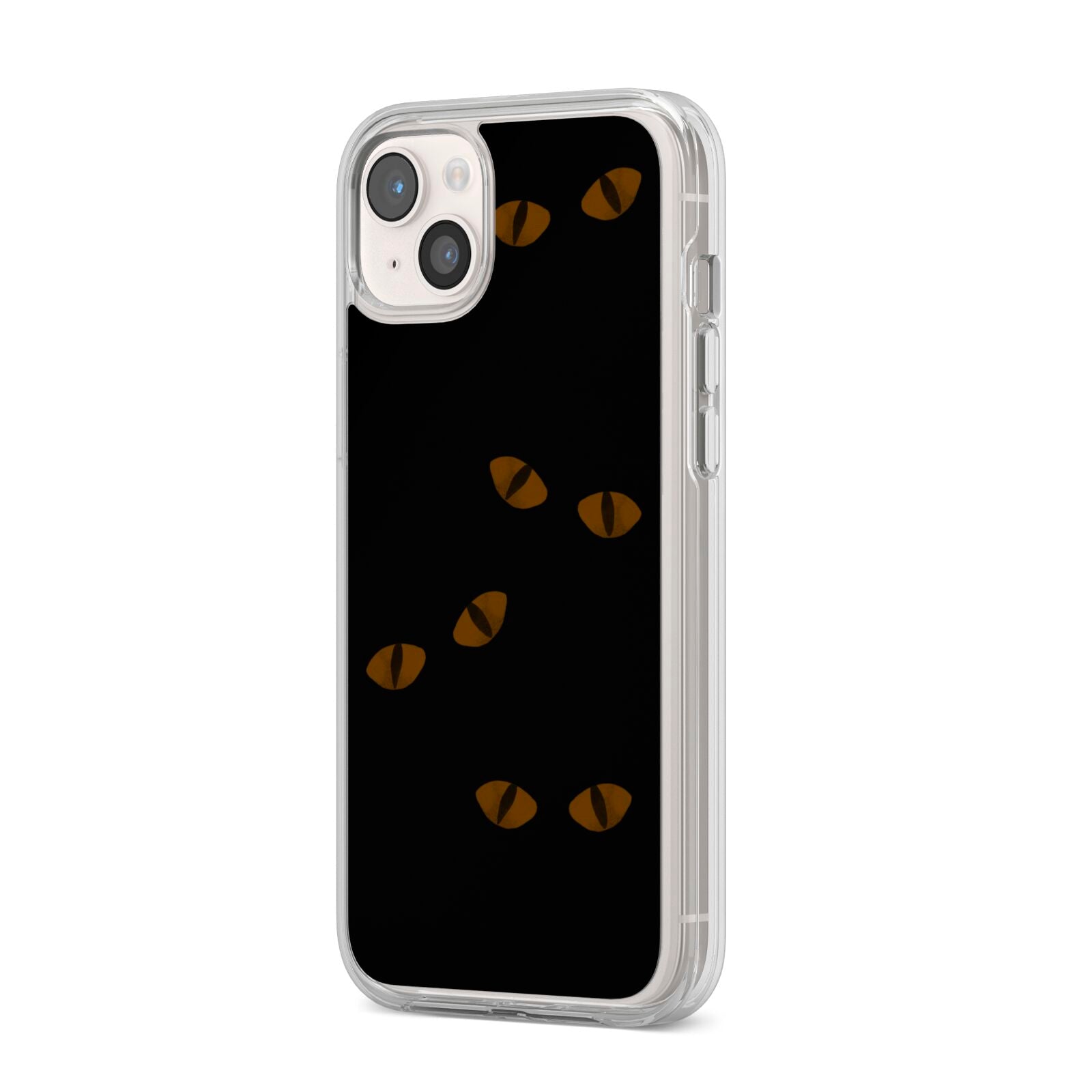 Darkness Eyes iPhone 14 Plus Clear Tough Case Starlight Angled Image