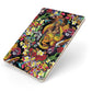 Day of the Dead Apple iPad Case on Gold iPad Side View