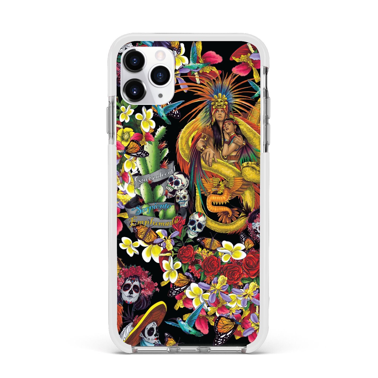 Day of the Dead Apple iPhone 11 Pro Max in Silver with White Impact Case