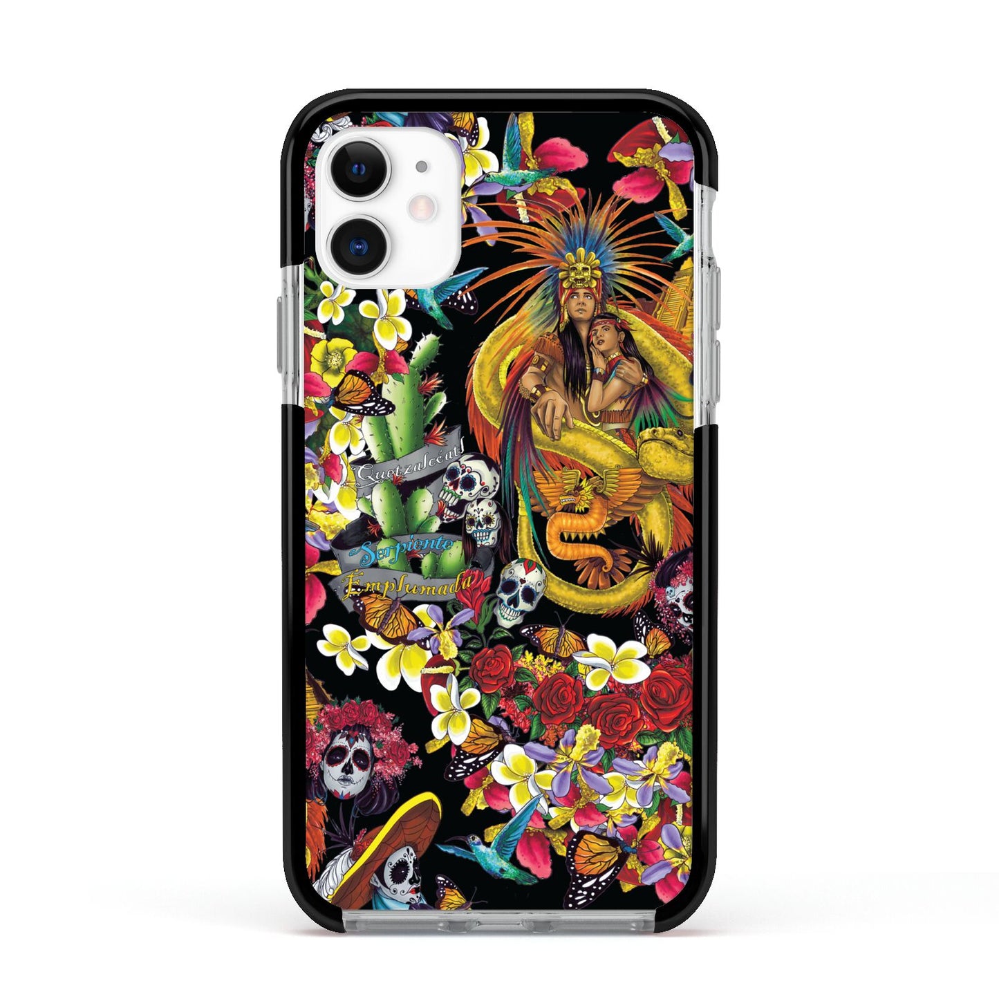Day of the Dead Apple iPhone 11 in White with Black Impact Case