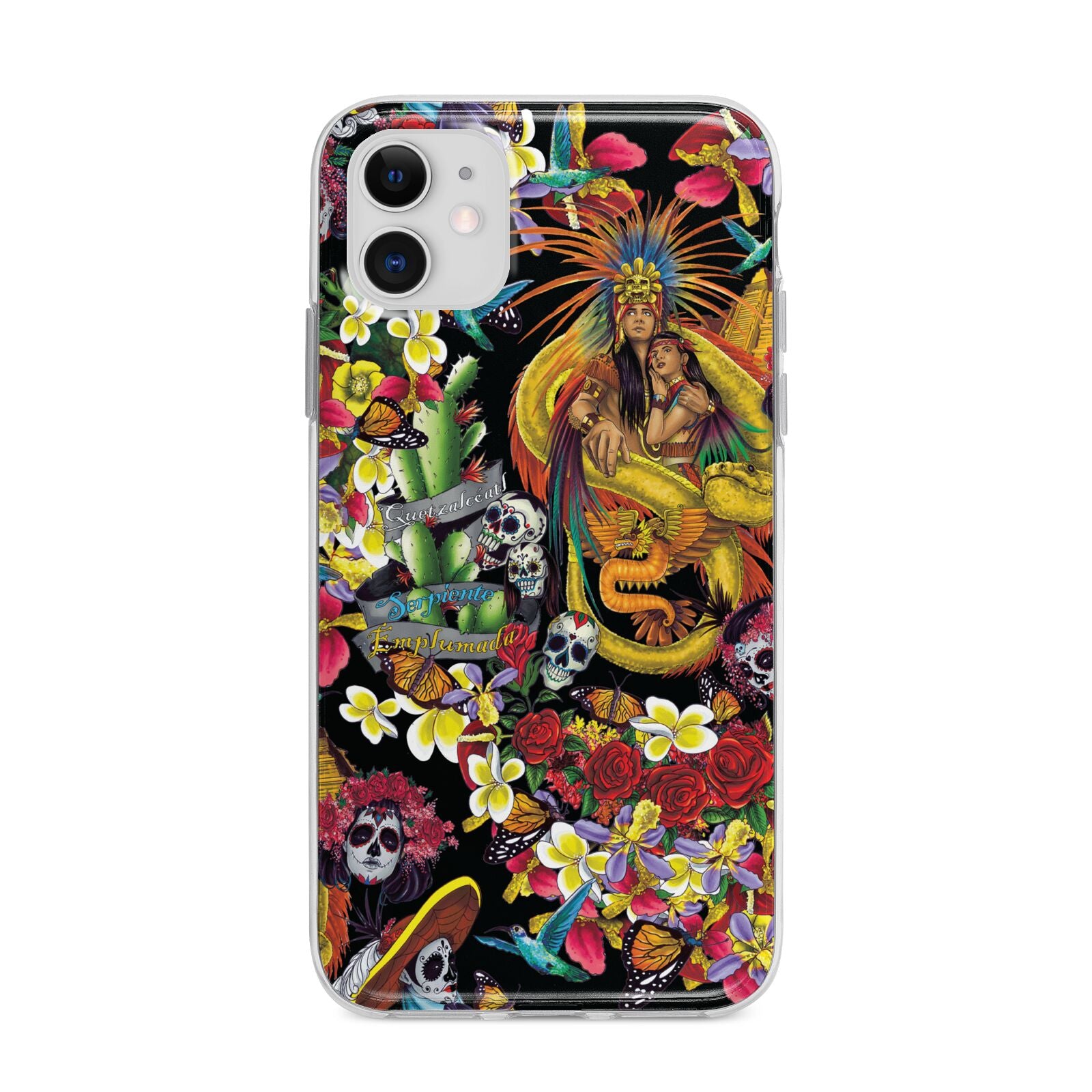 Day of the Dead Apple iPhone 11 in White with Bumper Case