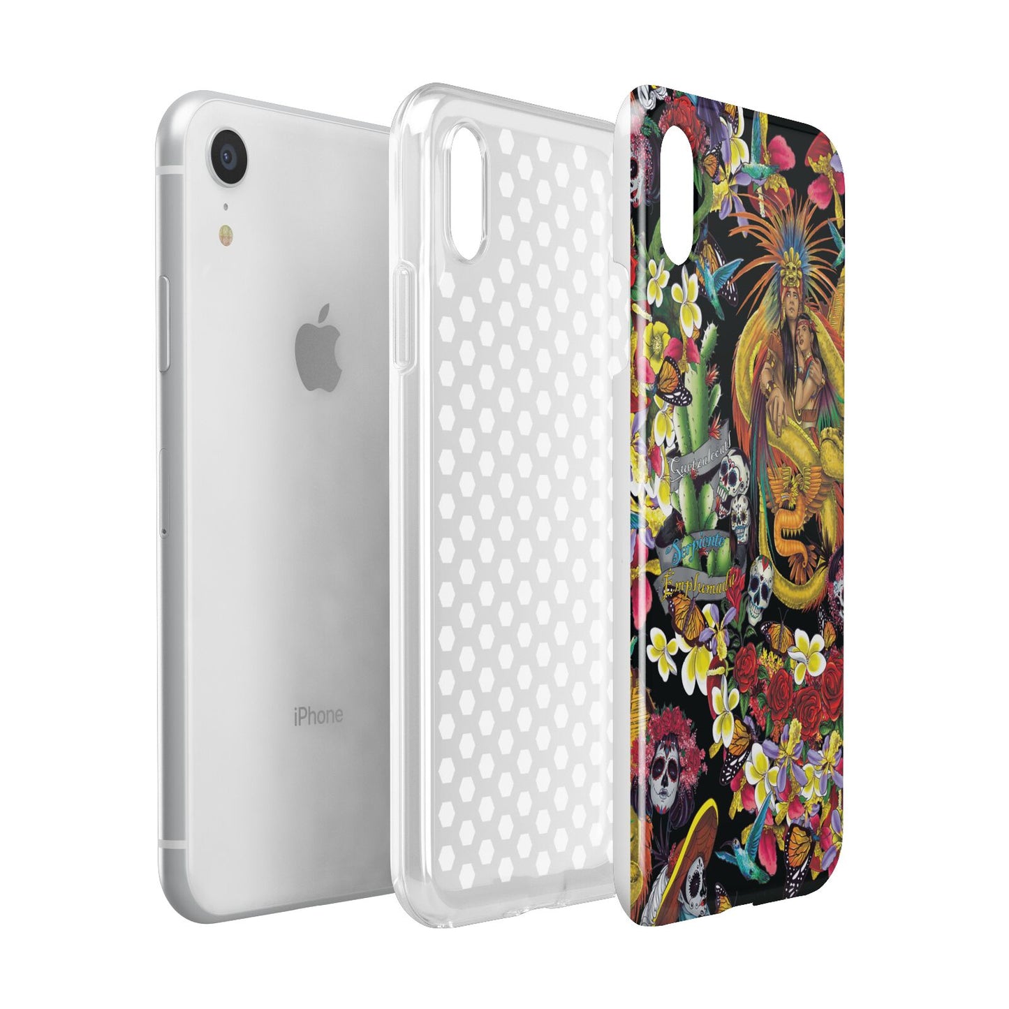 Day of the Dead Apple iPhone XR White 3D Tough Case Expanded view