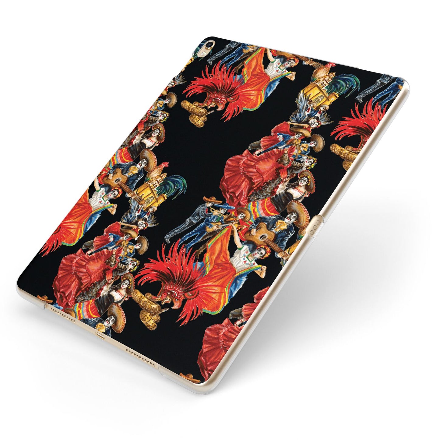 Day of the Dead Festival Apple iPad Case on Gold iPad Side View