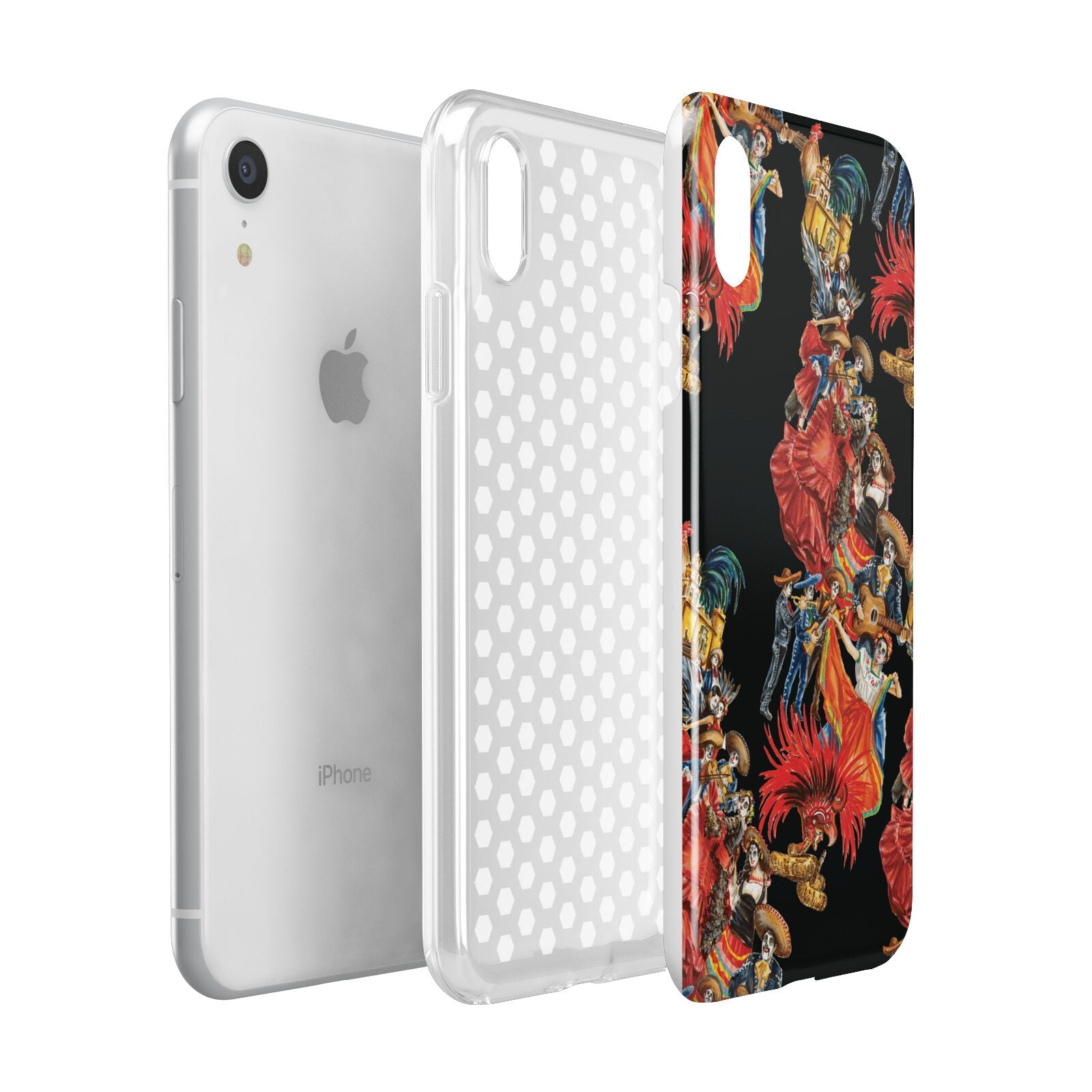 Day of the Dead Festival Apple iPhone XR White 3D Tough Case Expanded view