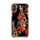 Day of the Dead Festival Apple iPhone Xs Impact Case Black Edge on Gold Phone