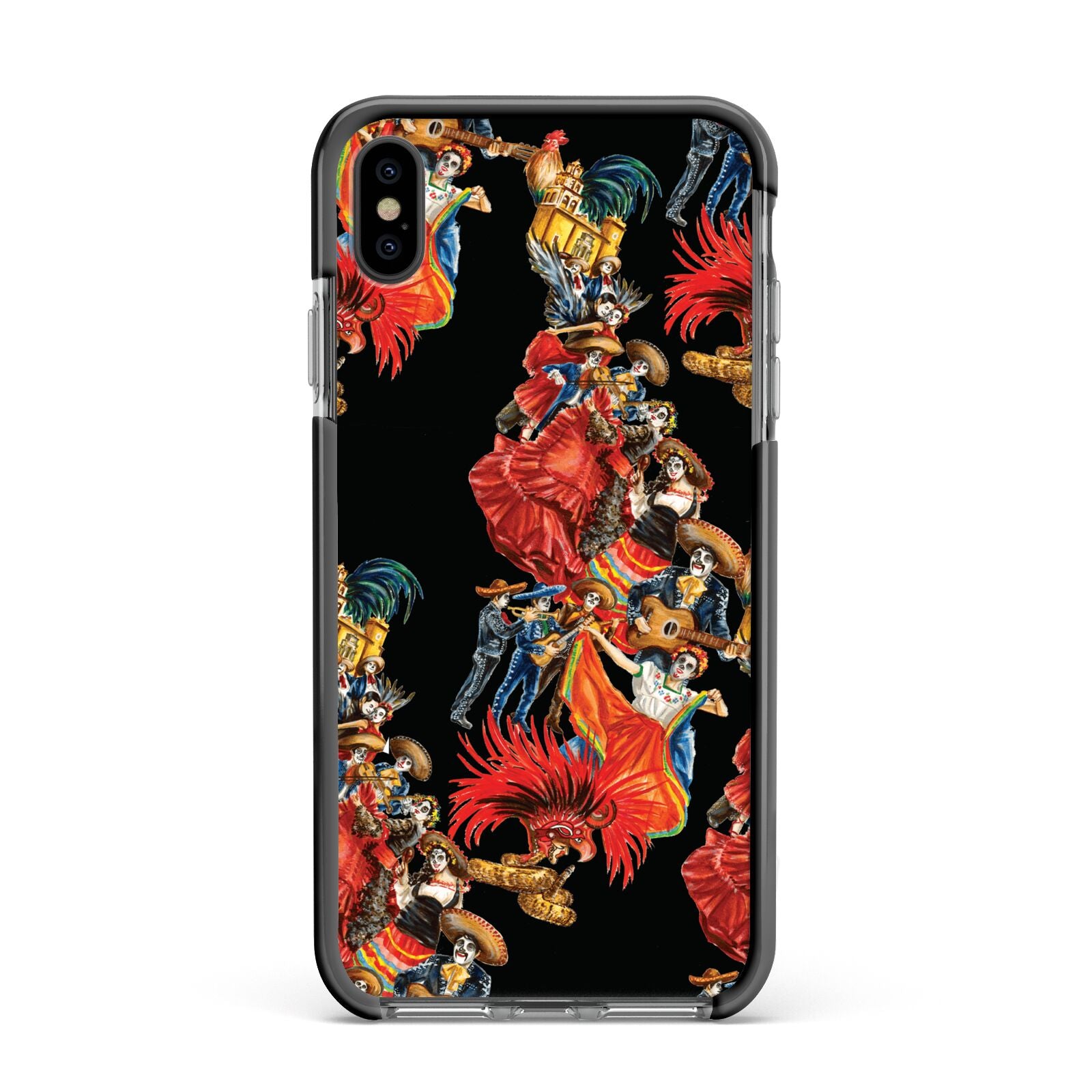 Day of the Dead Festival Apple iPhone Xs Max Impact Case Black Edge on Black Phone