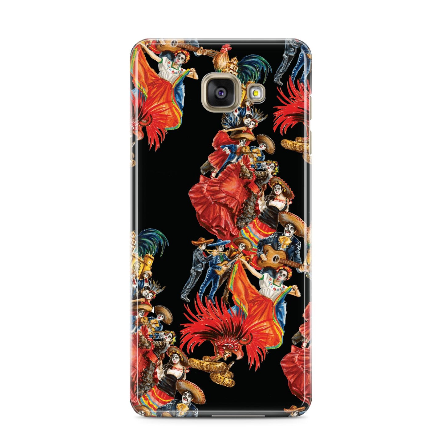 Day of the Dead Festival Samsung Galaxy A3 2016 Case on gold phone