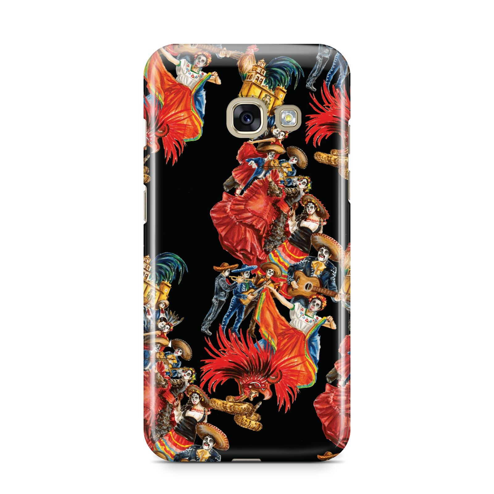 Day of the Dead Festival Samsung Galaxy A3 2017 Case on gold phone