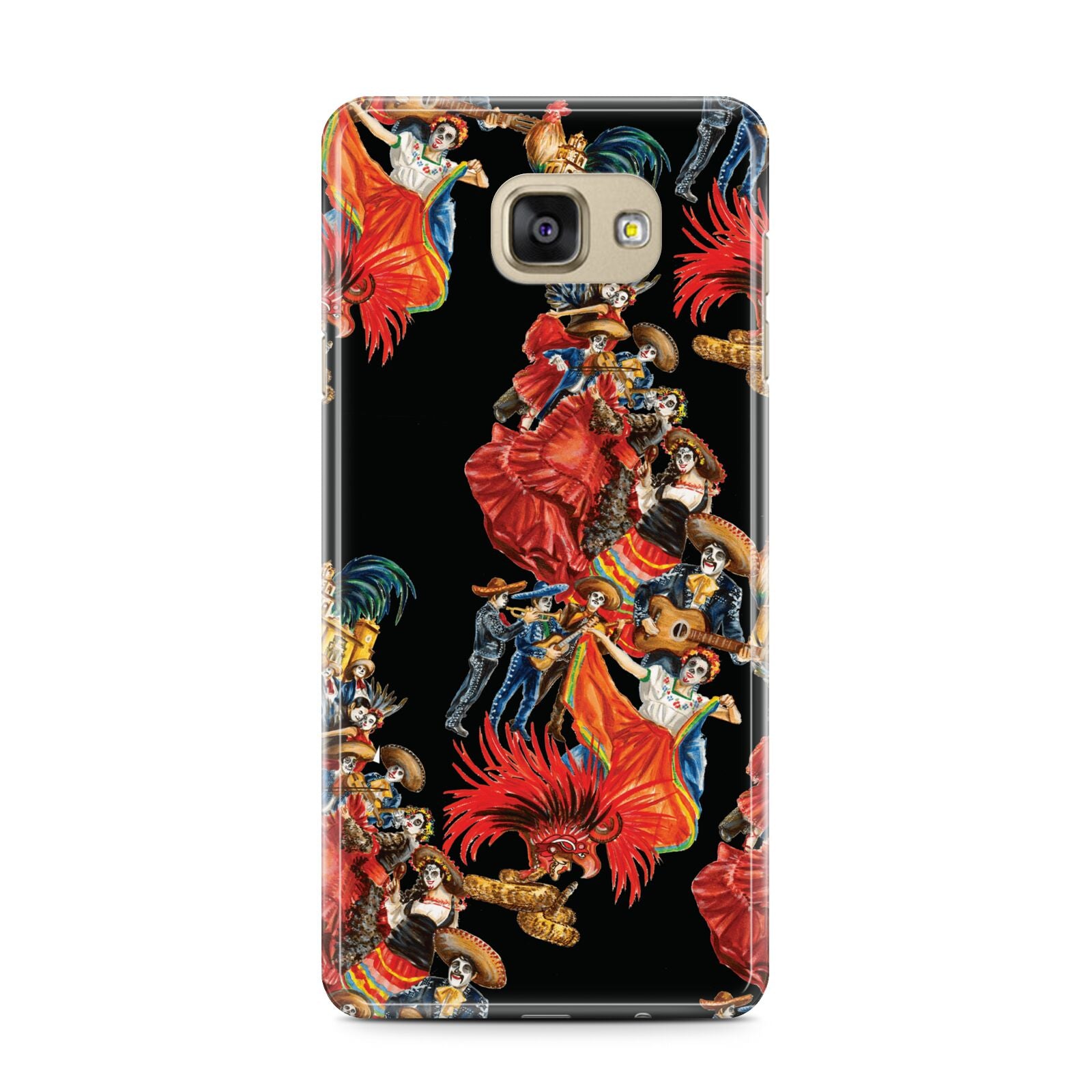 Day of the Dead Festival Samsung Galaxy A7 2016 Case on gold phone