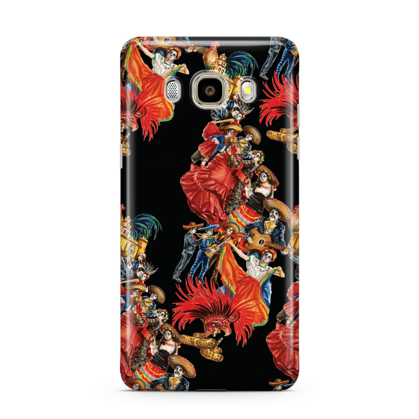 Day of the Dead Festival Samsung Galaxy J7 2016 Case on gold phone