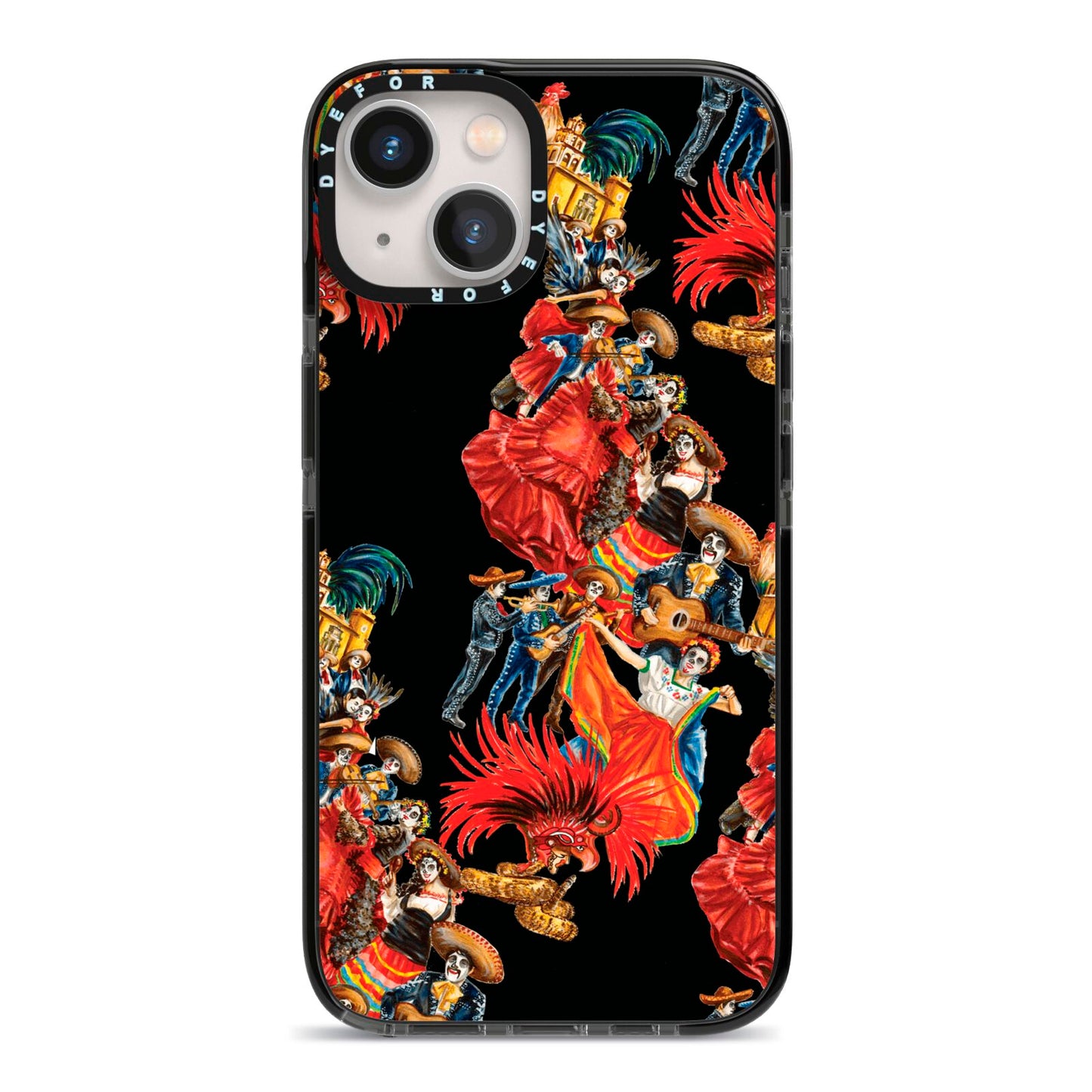Day of the Dead Festival iPhone 13 Black Impact Case on Silver phone
