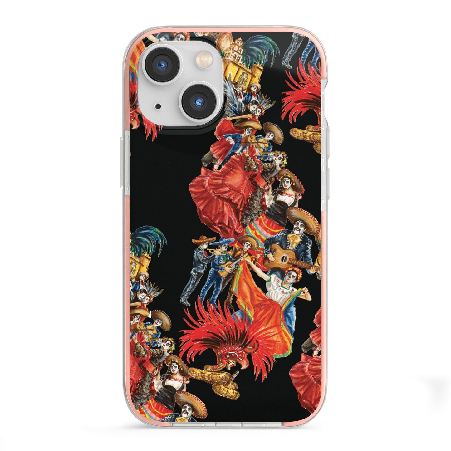 Day of the Dead Festival iPhone 13 Mini TPU Impact Case with Pink Edges