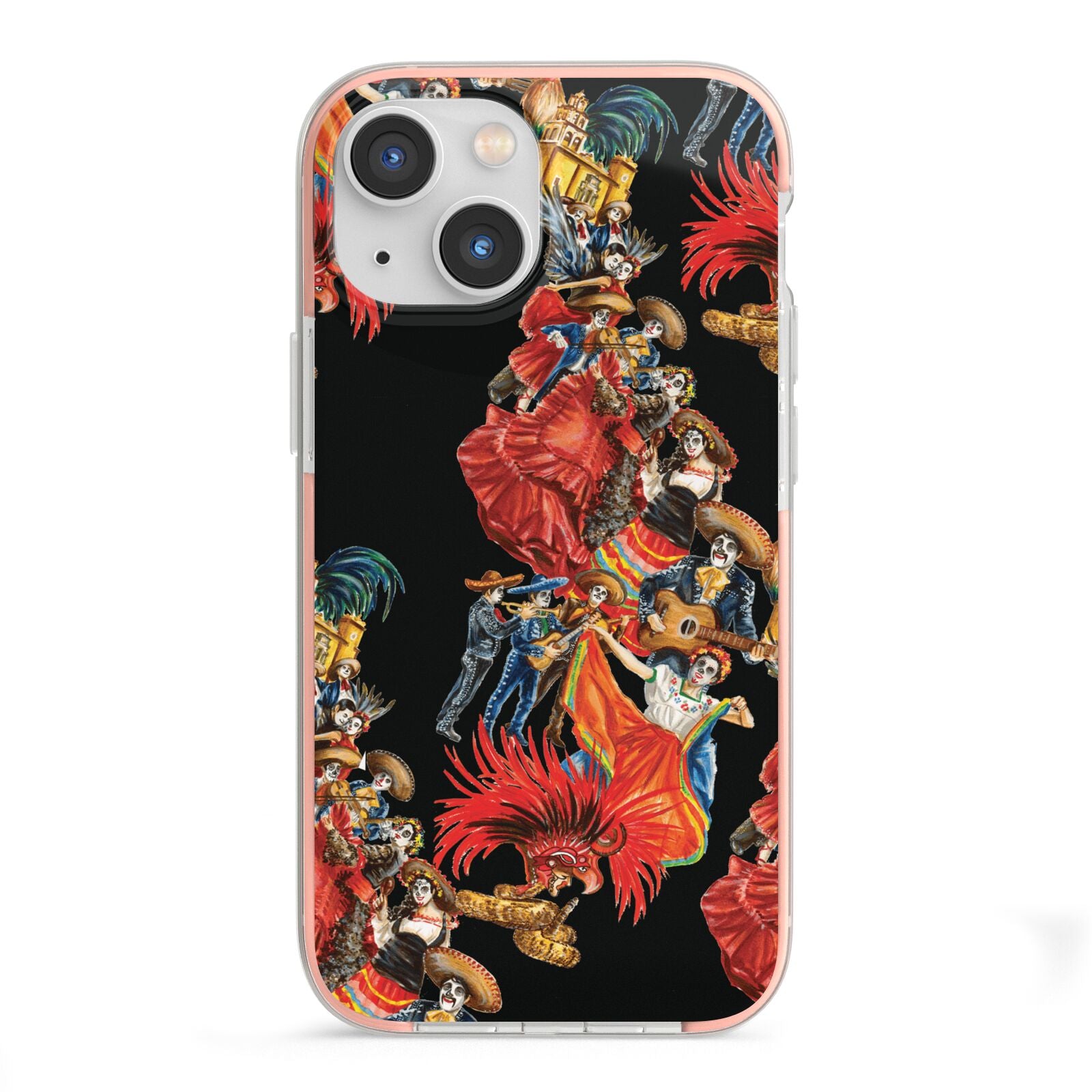 Day of the Dead Festival iPhone 13 Mini TPU Impact Case with Pink Edges