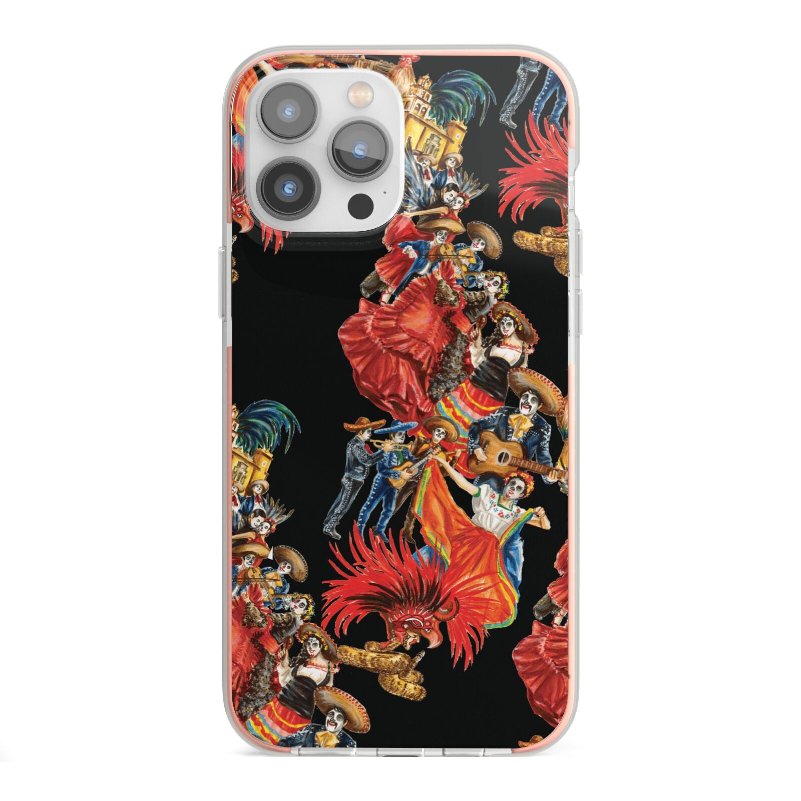 Day of the Dead Festival iPhone 13 Pro Max TPU Impact Case with Pink Edges