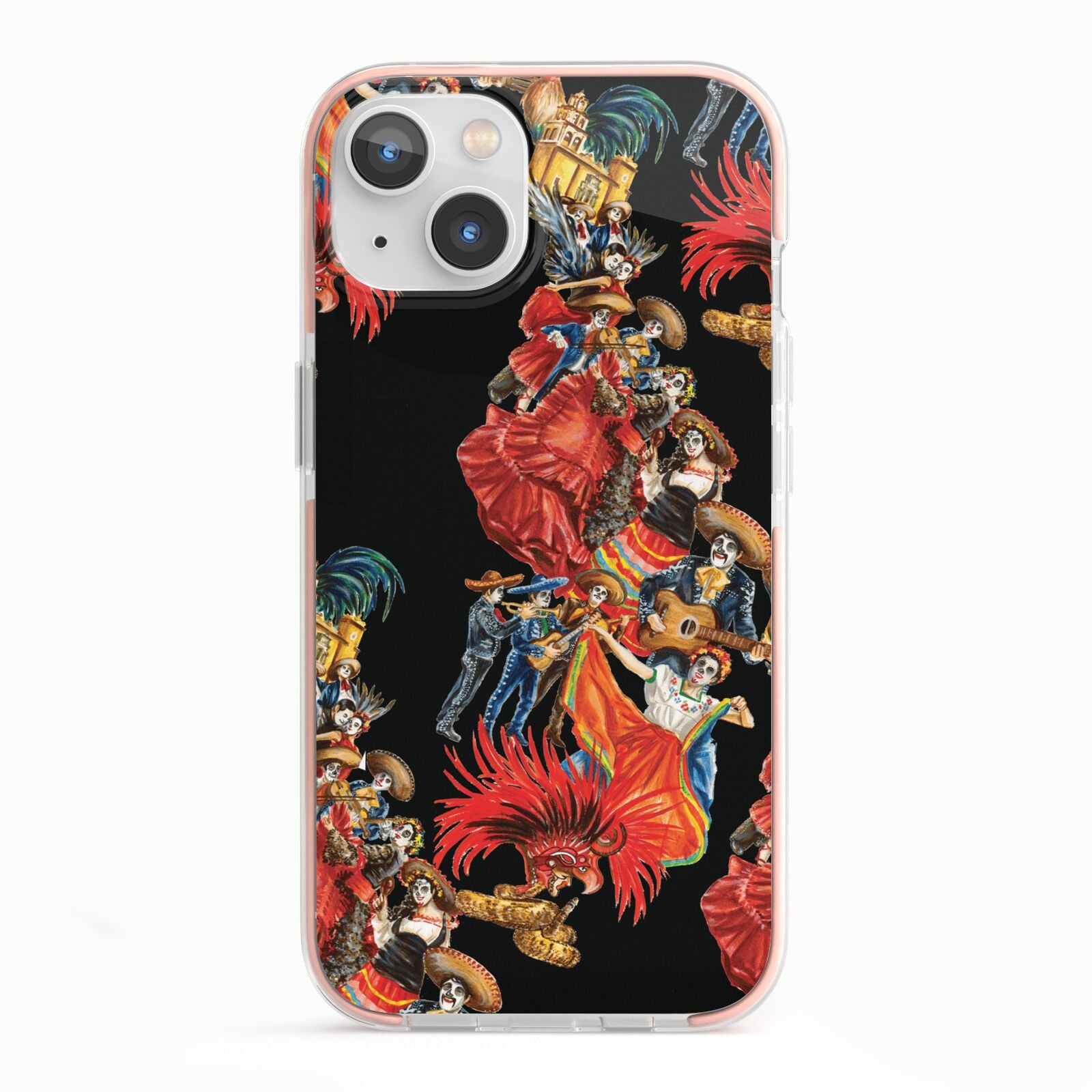 Day of the Dead Festival iPhone 13 TPU Impact Case with Pink Edges