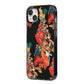 Day of the Dead Festival iPhone 14 Plus Black Impact Case Side Angle on Silver phone