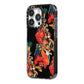 Day of the Dead Festival iPhone 14 Pro Black Impact Case Side Angle on Silver phone