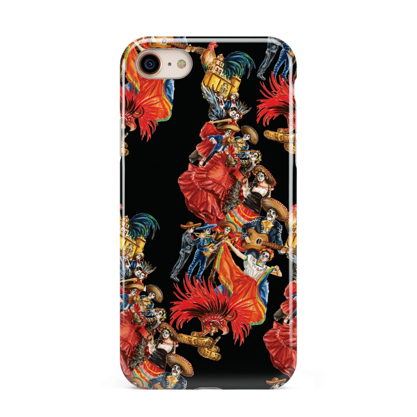 Day of the Dead Festival iPhone 8 3D Tough Case on Gold Phone