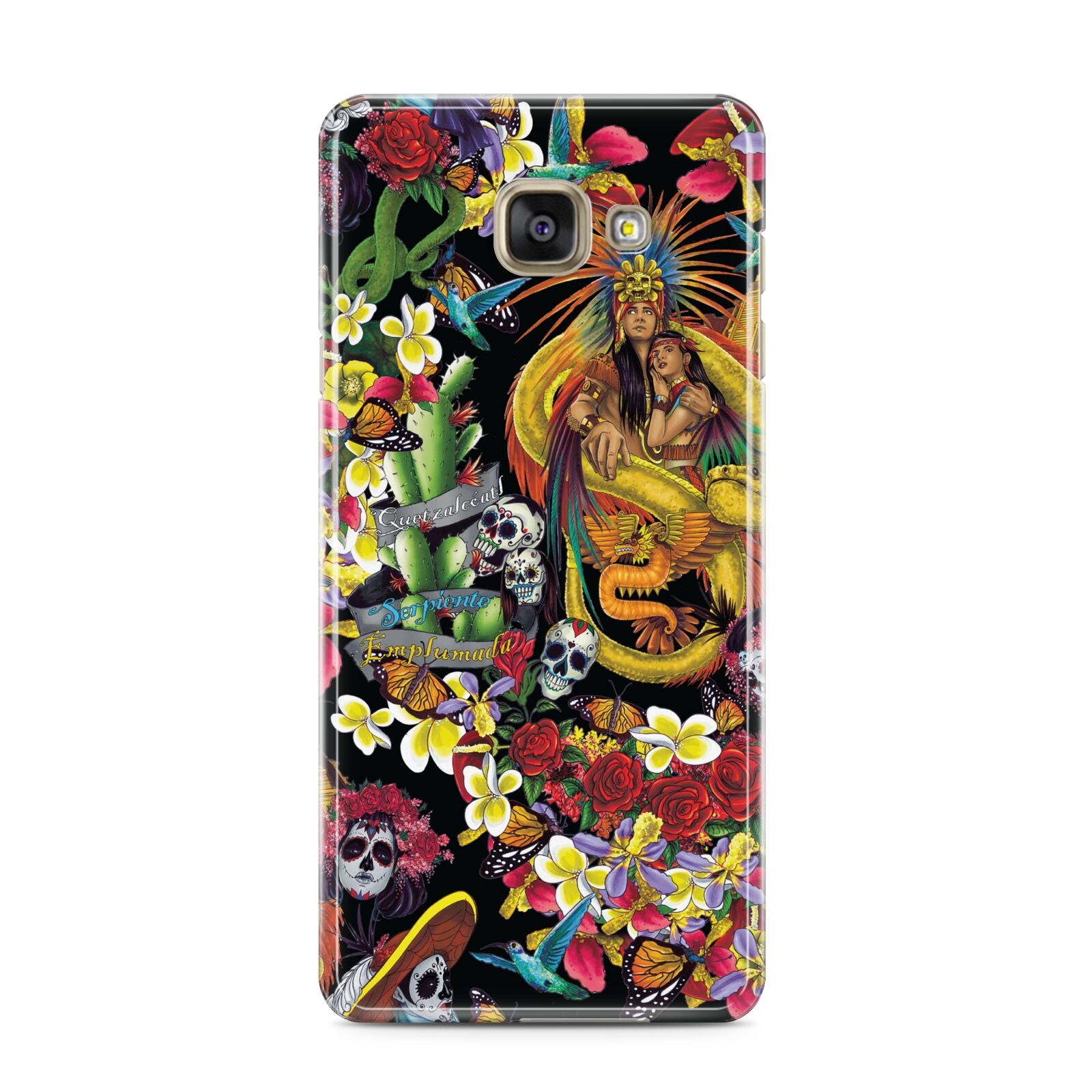Day of the Dead Samsung Galaxy A3 2016 Case on gold phone