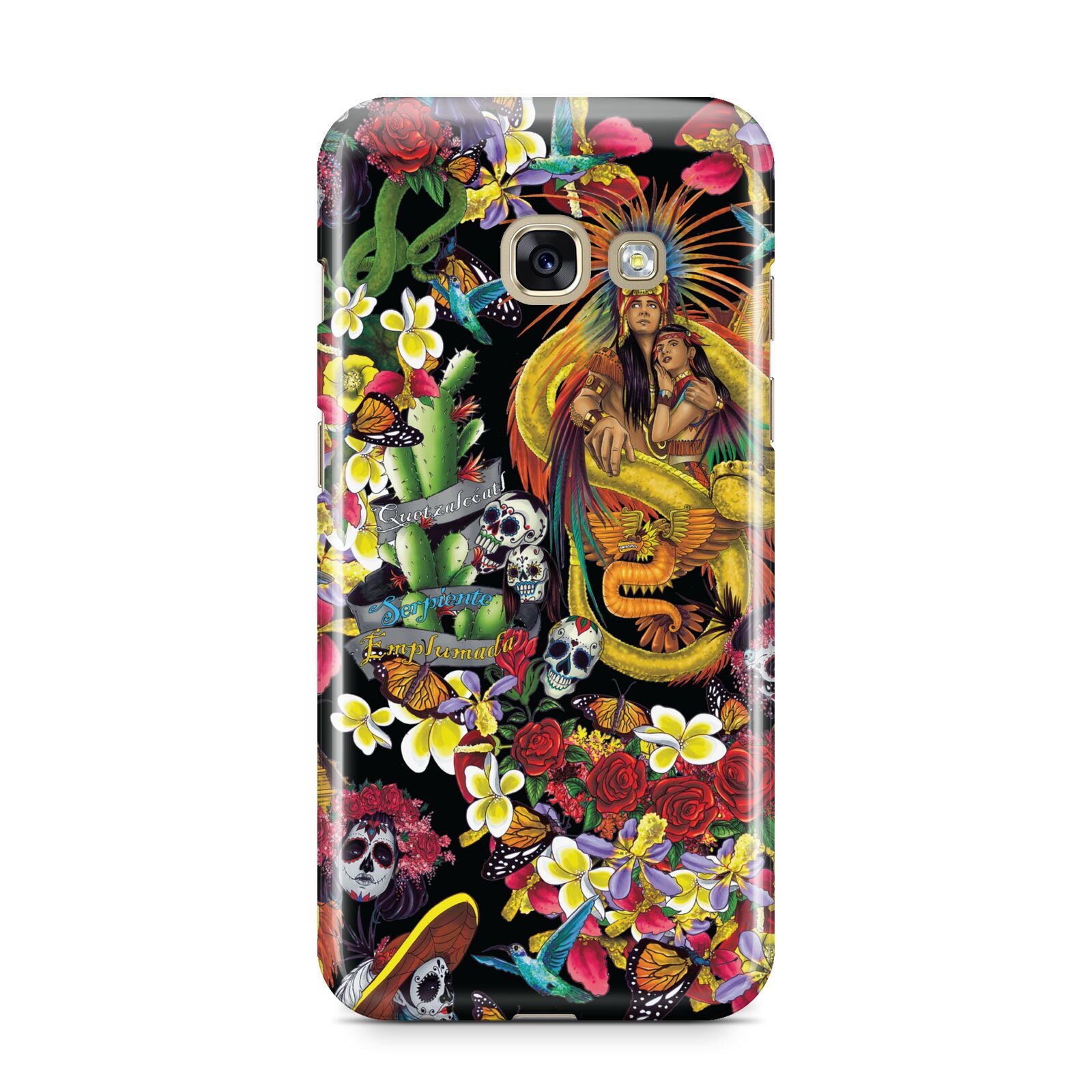 Day of the Dead Samsung Galaxy A3 2017 Case on gold phone