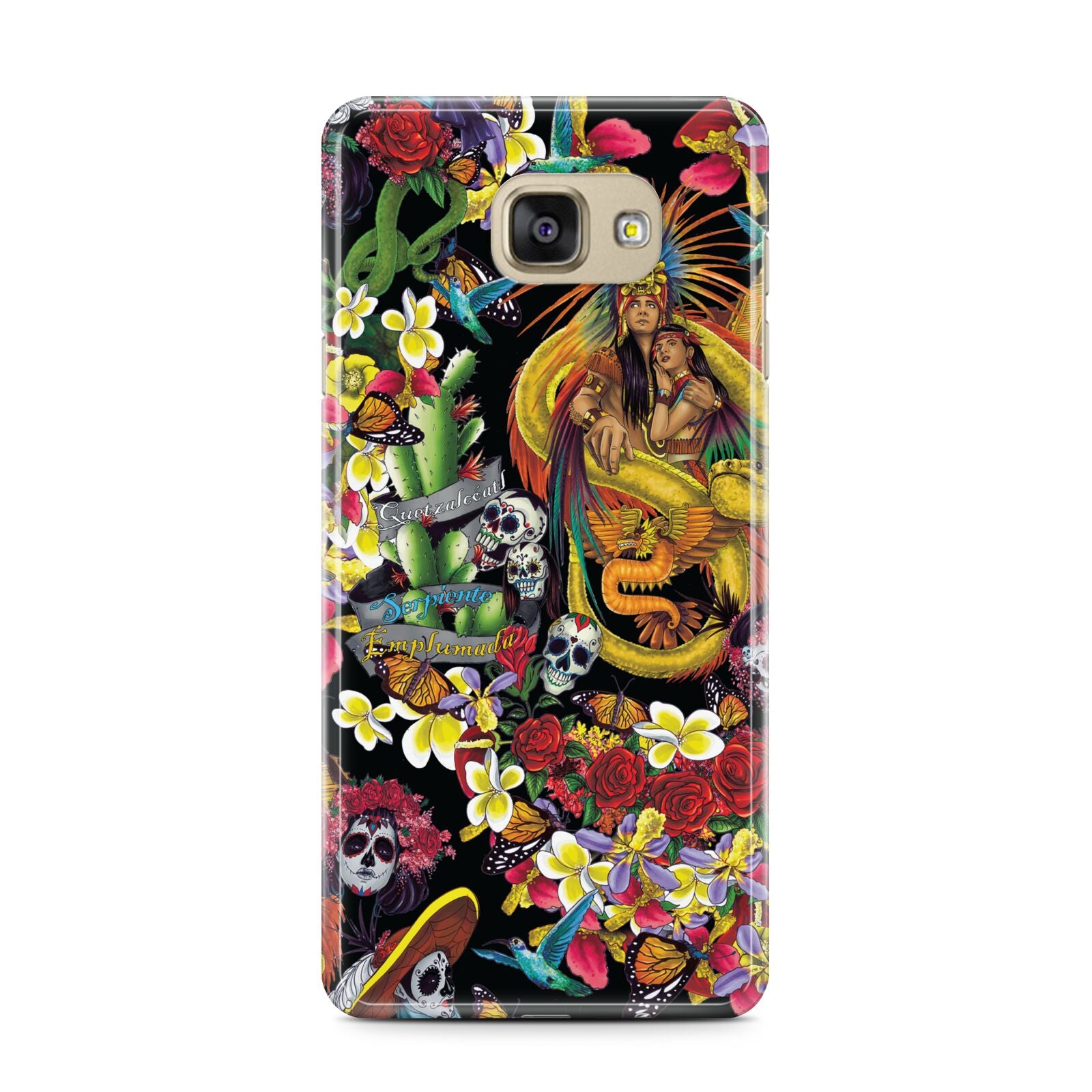 Day of the Dead Samsung Galaxy A7 2016 Case on gold phone