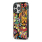 Day of the Dead iPhone 13 Pro Black Impact Case Side Angle on Silver phone