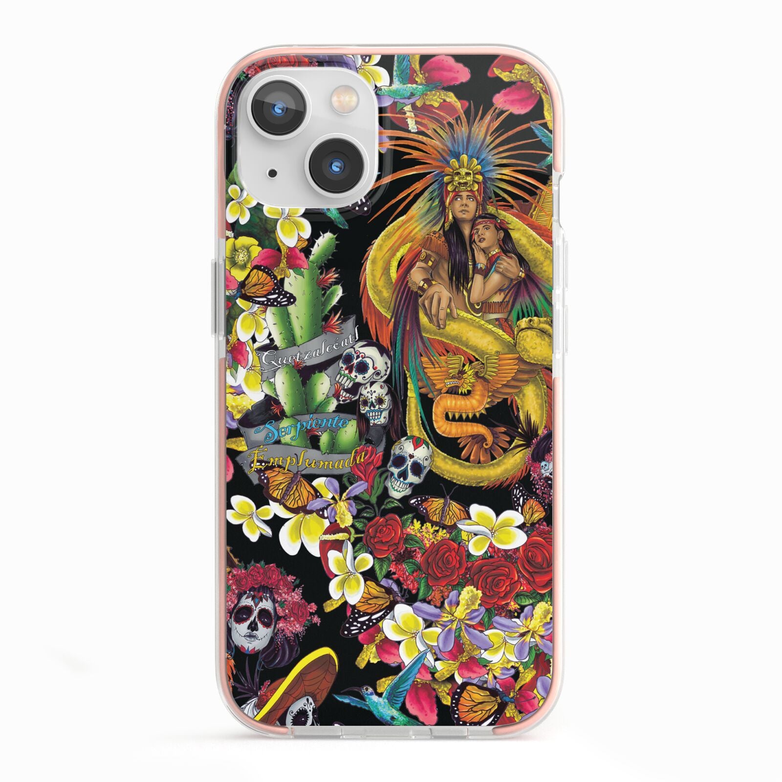Day of the Dead iPhone 13 TPU Impact Case with Pink Edges