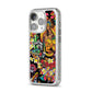Day of the Dead iPhone 14 Pro Glitter Tough Case Silver Angled Image
