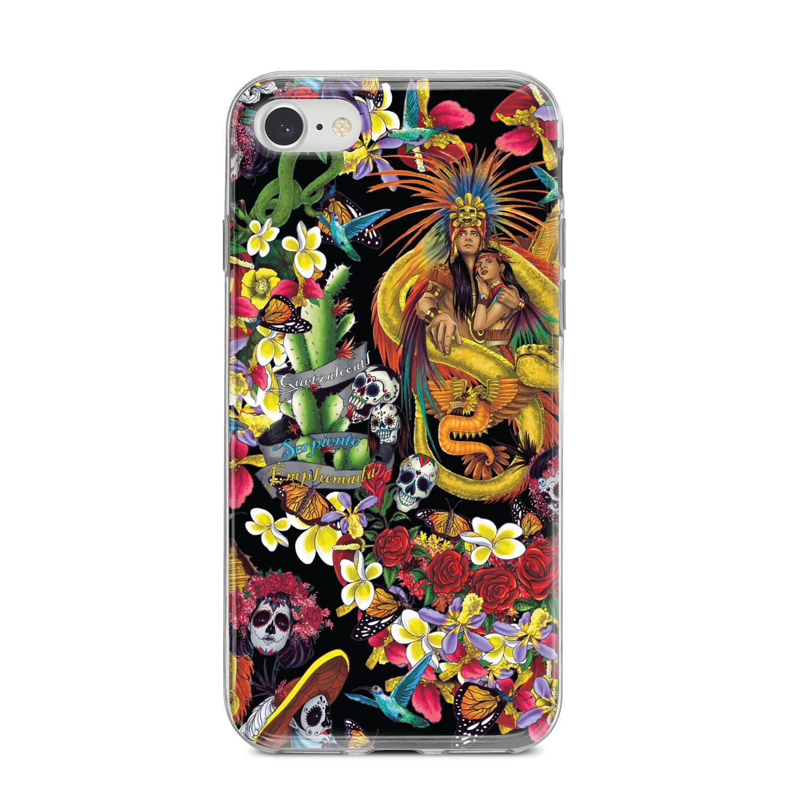 Day of the Dead iPhone 8 Bumper Case on Silver iPhone
