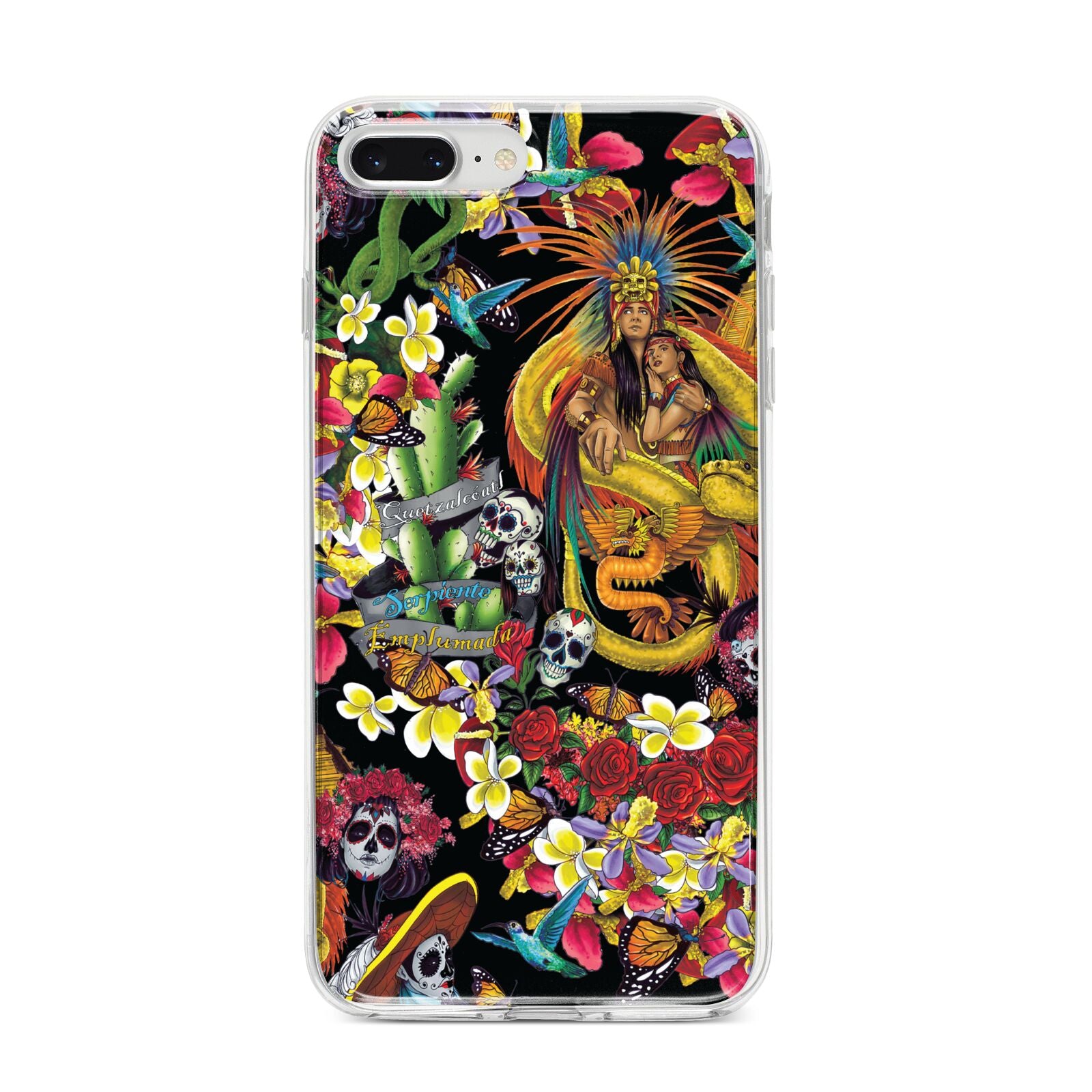 Day of the Dead iPhone 8 Plus Bumper Case on Silver iPhone