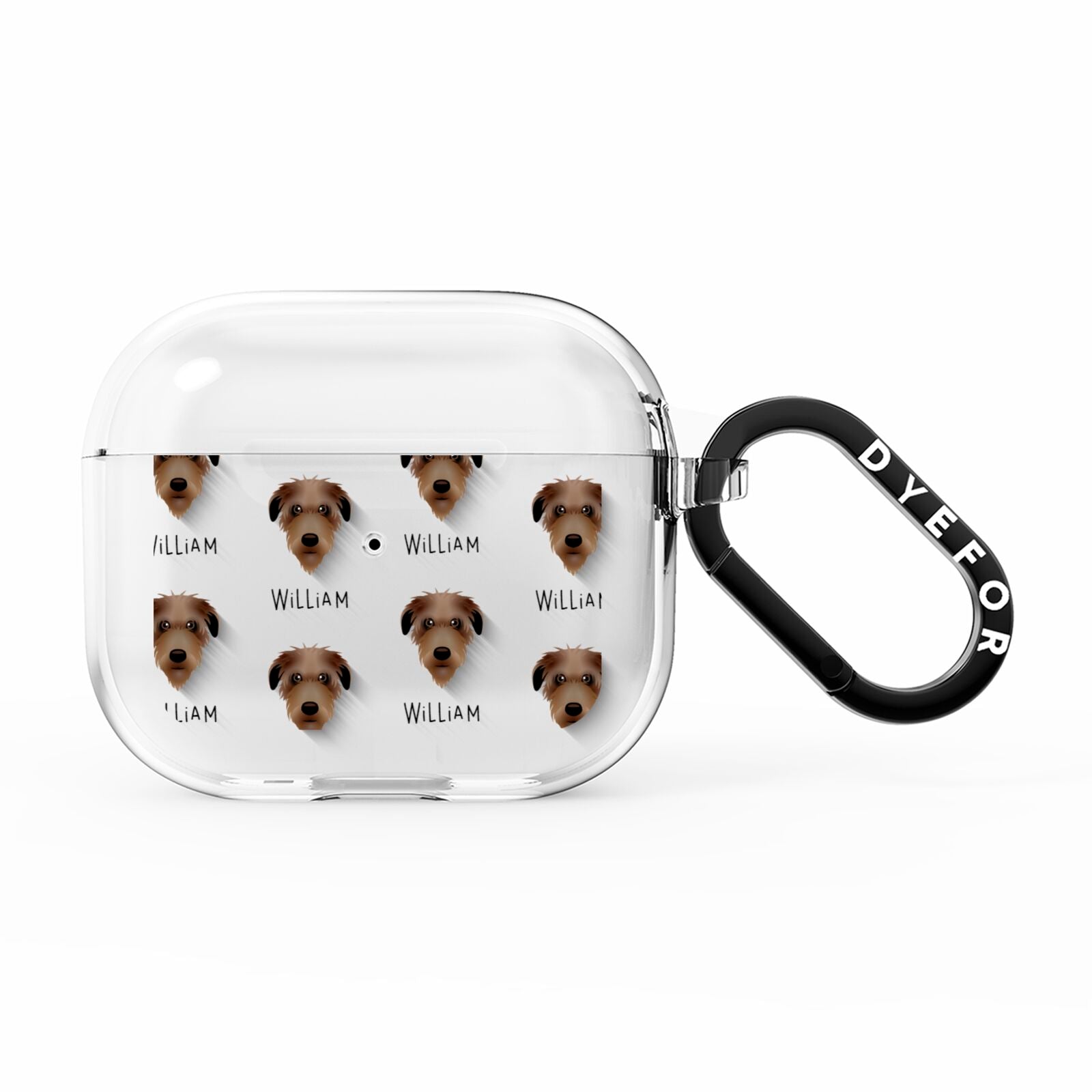 Deerhound Icon with Name AirPods Clear Case 3rd Gen