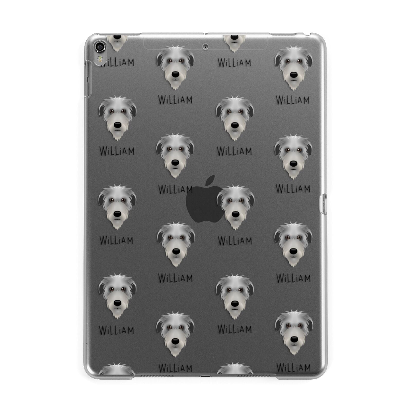 Deerhound Icon with Name Apple iPad Grey Case