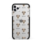Deerhound Icon with Name Apple iPhone 11 Pro Max in Silver with Black Impact Case
