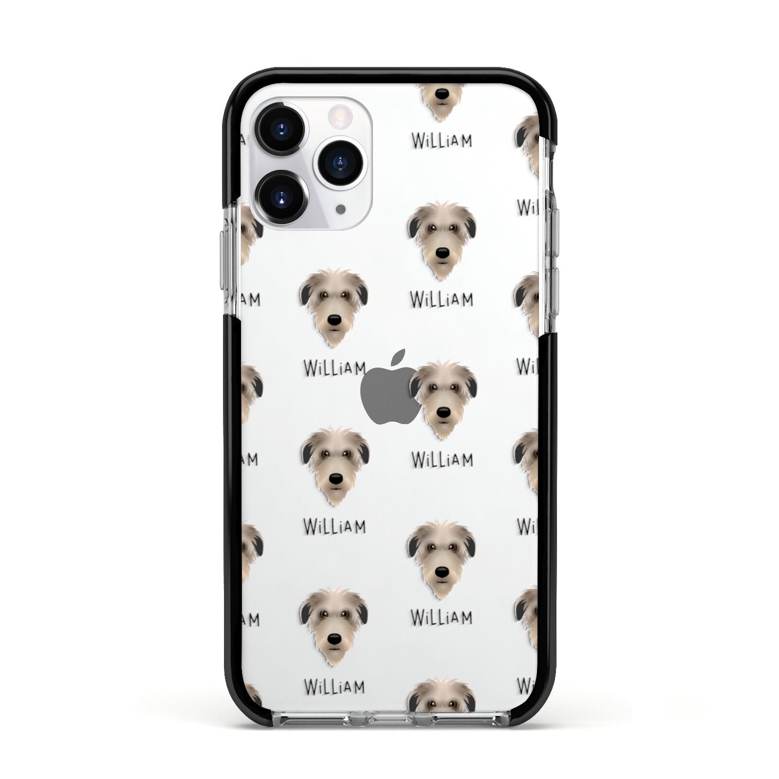 Deerhound Icon with Name Apple iPhone 11 Pro in Silver with Black Impact Case