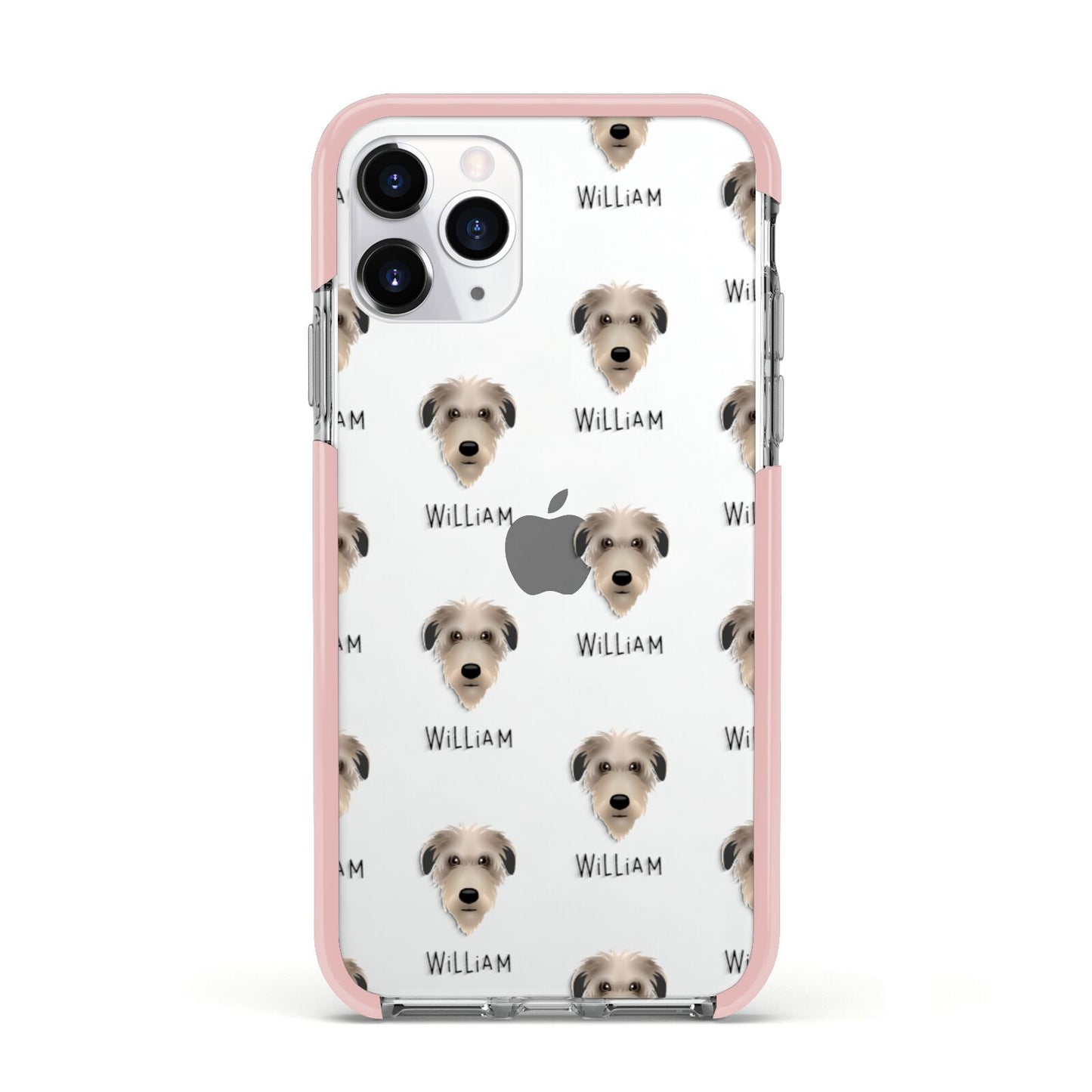 Deerhound Icon with Name Apple iPhone 11 Pro in Silver with Pink Impact Case
