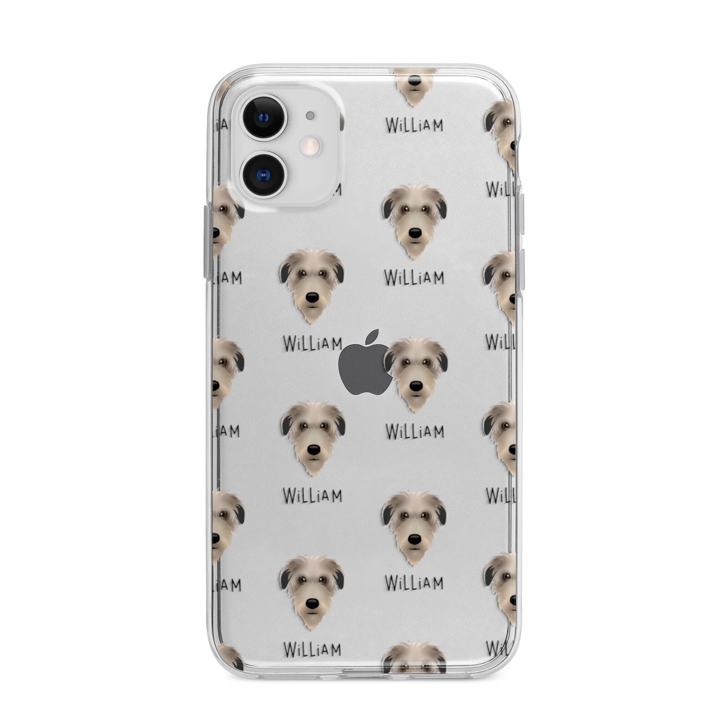 Deerhound Icon with Name Apple iPhone 11 in White with Bumper Case
