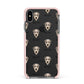 Deerhound Icon with Name Apple iPhone Xs Max Impact Case Pink Edge on Black Phone