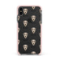 Deerhound Icon with Name Apple iPhone Xs Max Impact Case Pink Edge on Black Phone