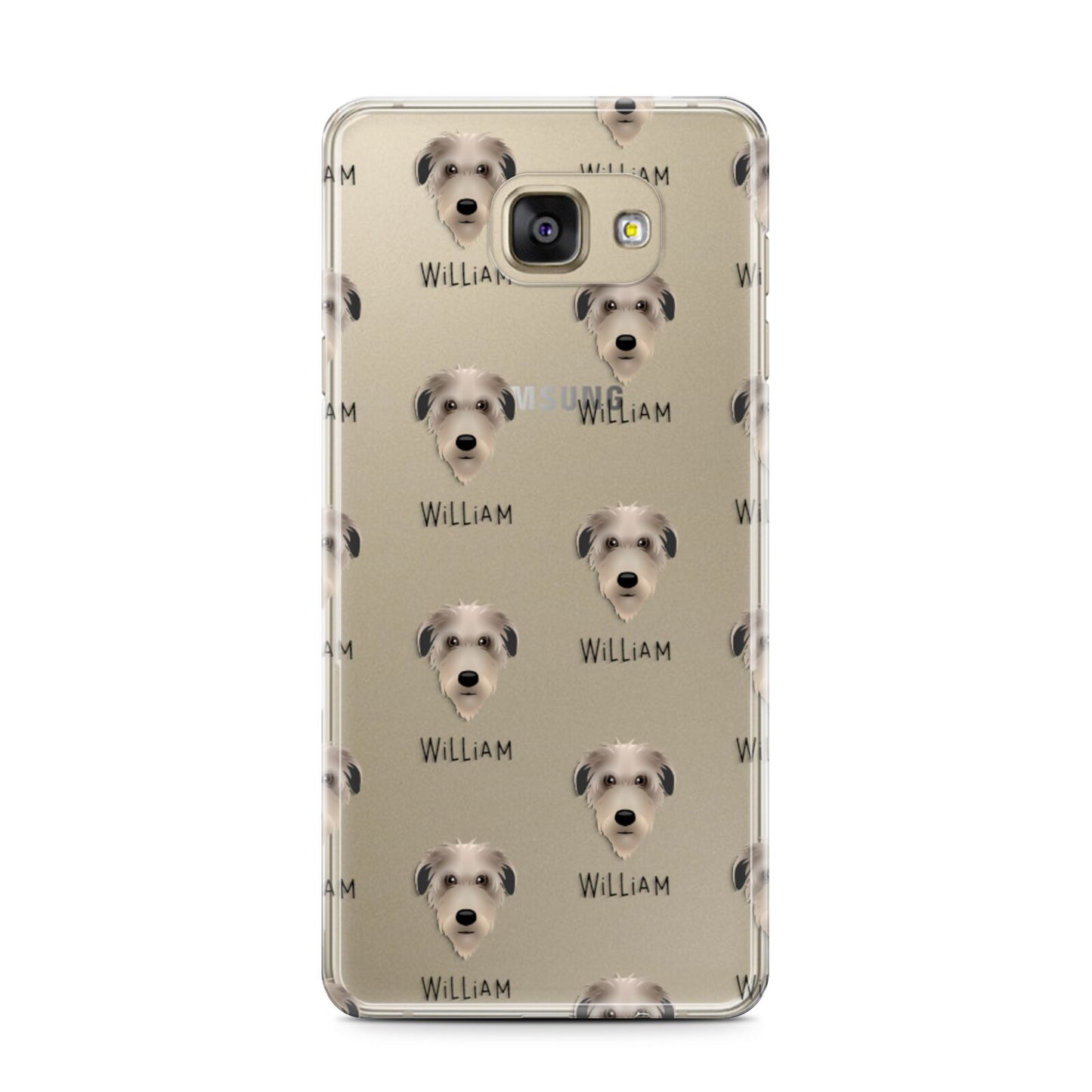 Deerhound Icon with Name Samsung Galaxy A7 2016 Case on gold phone