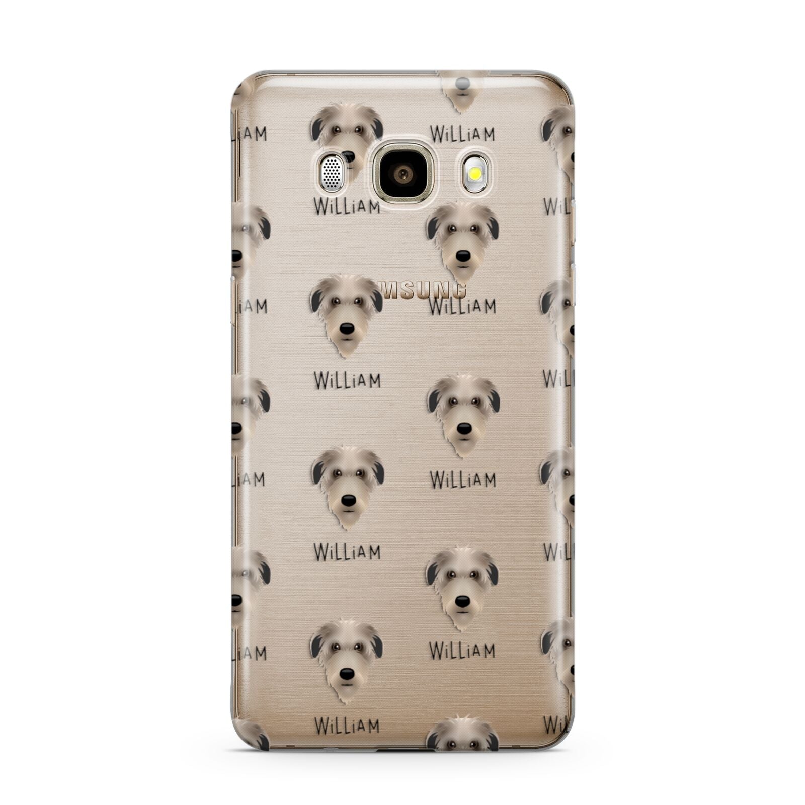 Deerhound Icon with Name Samsung Galaxy J7 2016 Case on gold phone