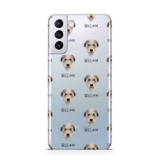 Deerhound Icon with Name Samsung S21 Plus Phone Case