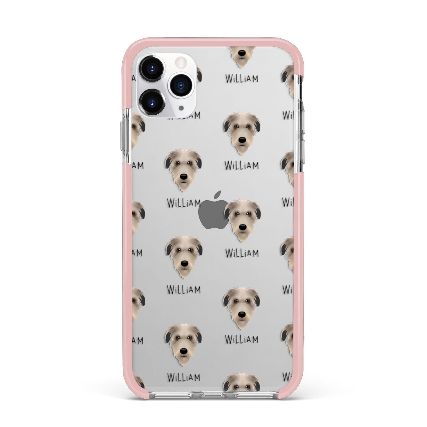 Deerhound Icon with Name iPhone 11 Pro Max Impact Pink Edge Case