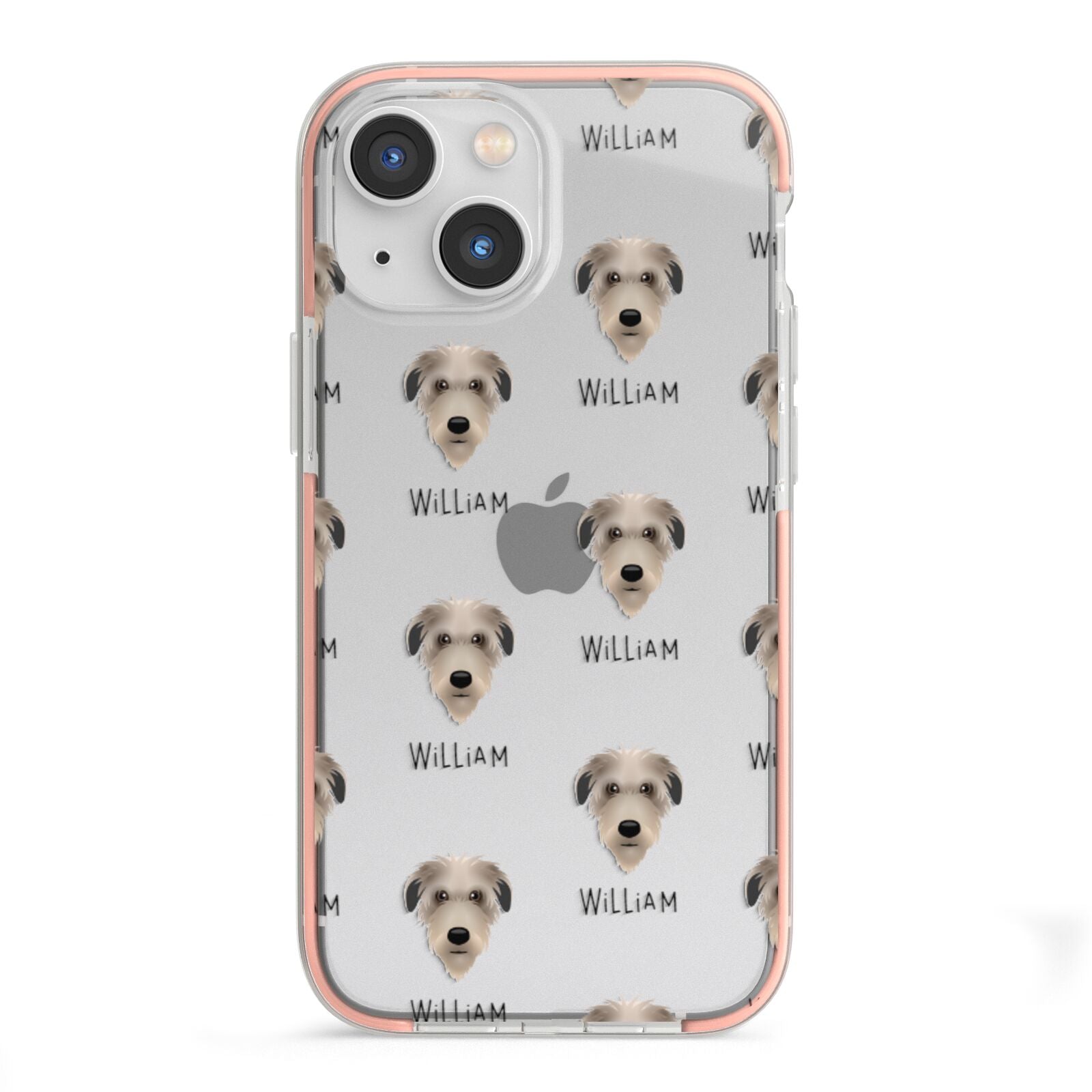 Deerhound Icon with Name iPhone 13 Mini TPU Impact Case with Pink Edges