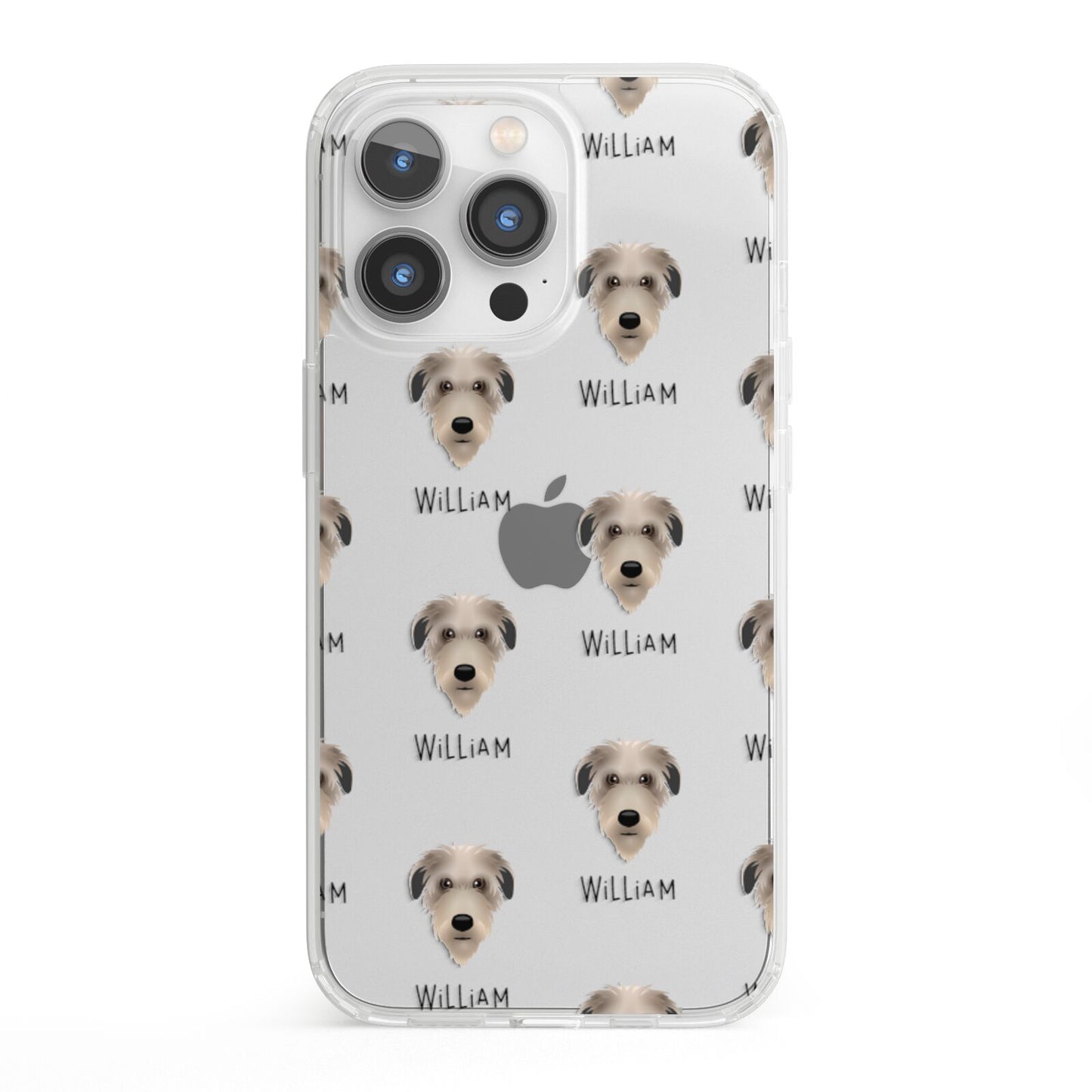 Deerhound Icon with Name iPhone 13 Pro Clear Bumper Case