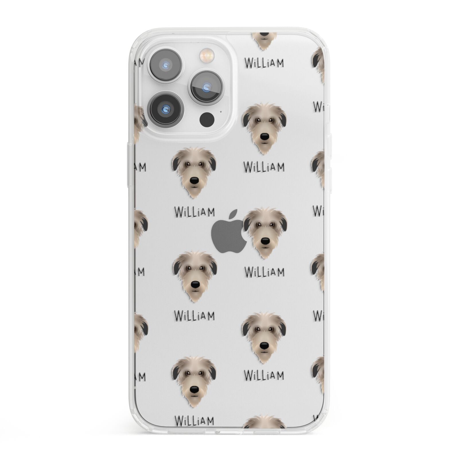 Deerhound Icon with Name iPhone 13 Pro Max Clear Bumper Case