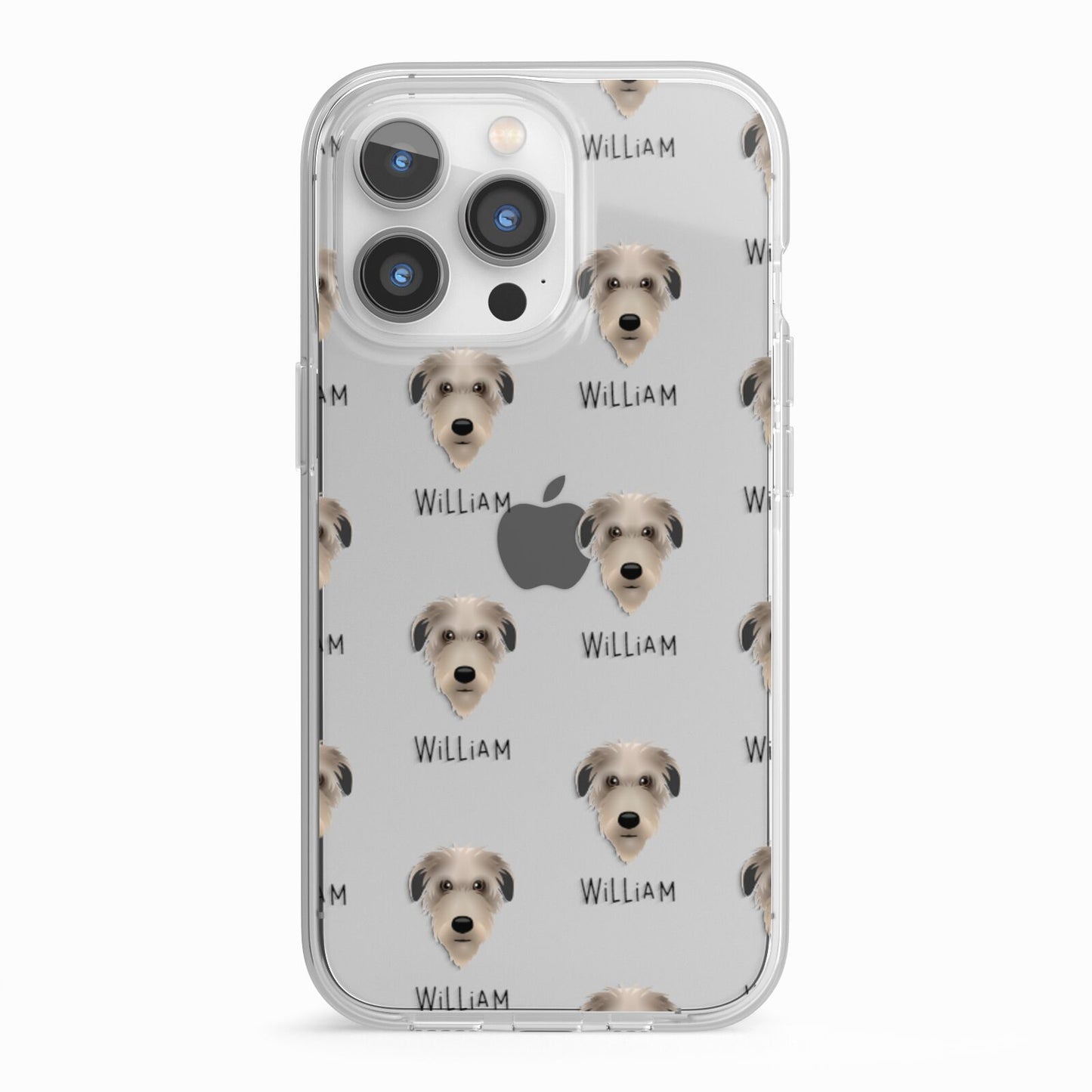Deerhound Icon with Name iPhone 13 Pro TPU Impact Case with White Edges