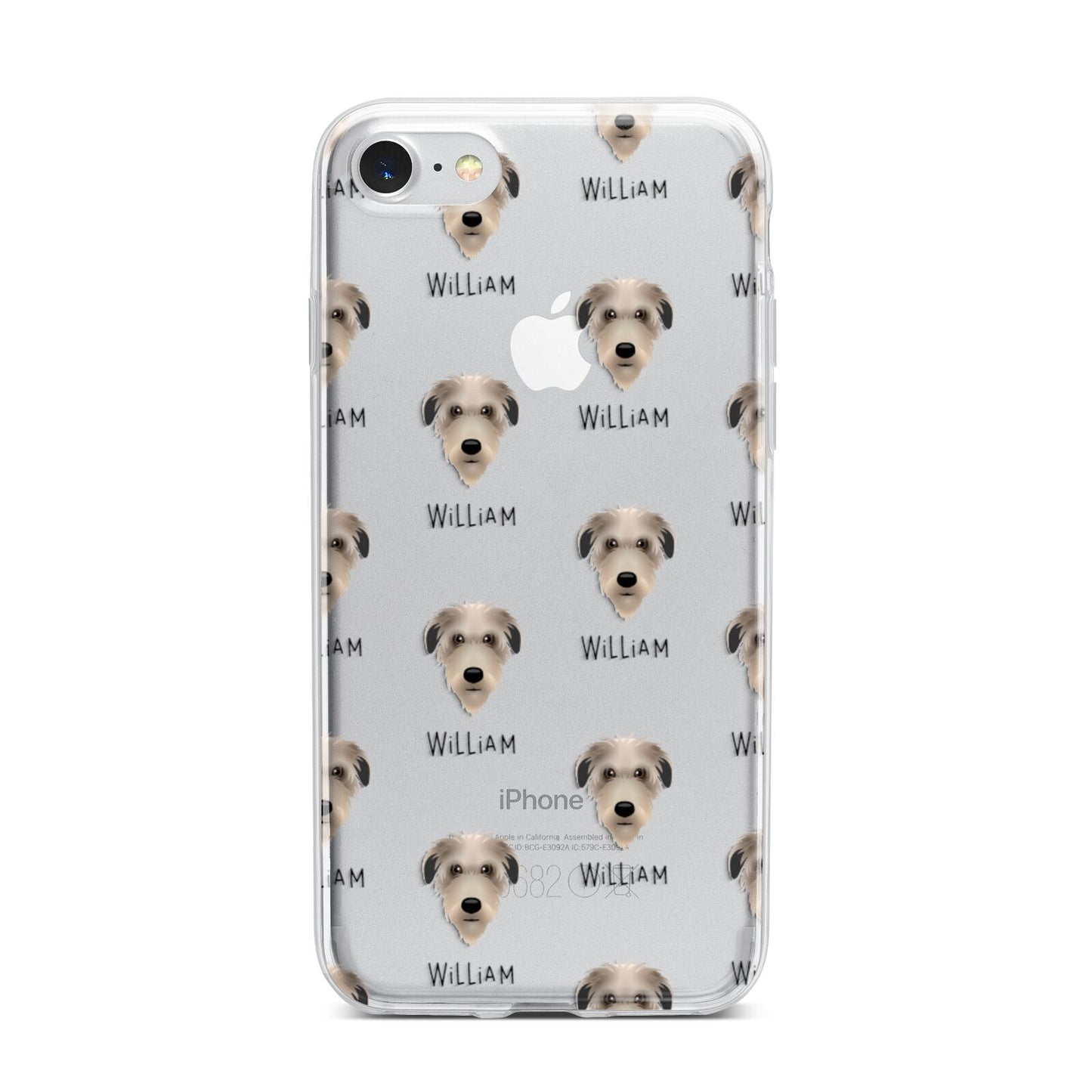 Deerhound Icon with Name iPhone 7 Bumper Case on Silver iPhone