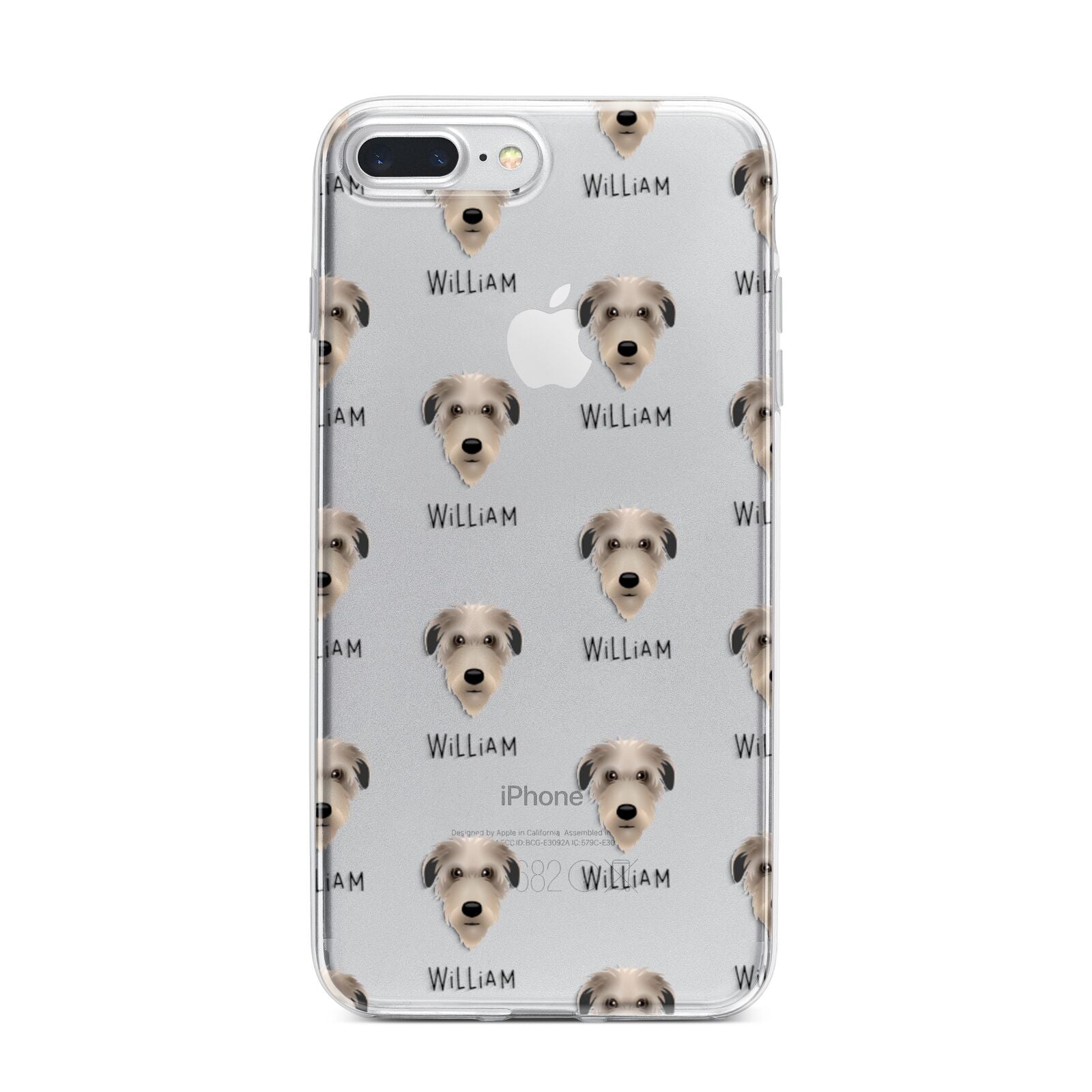 Deerhound Icon with Name iPhone 7 Plus Bumper Case on Silver iPhone